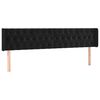 vidaXL Kopfteil mit Ohren Schwarz 183x16x78/88 cm Samt