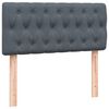 vidaXL Boxspringbett mit Matratze & LED Dunkelgrau 90x220 cm Samt