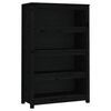 vidaXL B&uuml;cherregal Schwarz 80x35x126 cm Massivholz Kiefer
