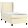 vidaXL Boxspringbett mit Matratze Creme 100x200 cm Kunstleder