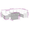 vidaXL 9-tlg. Garten-Sofagarnitur mit Kissen Beige Poly Rattan