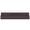 vidaXL Bettgestell mit Matratze mit Matratze 2 pcs Hellbraun Stoff