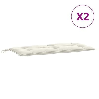 vidaXL Gartenbank-Auflagen 2 Stk. Melange Creme 100x50x7 cm Stoff