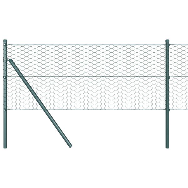 vidaXL Hexagonzaun Gr&uuml;n 0,6 x 10 m PVC