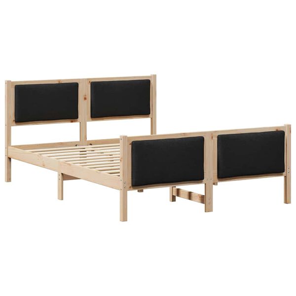 vidaXL Bettrahmen mit Kopfteil Schwarz 140 x 200 cm Stoff