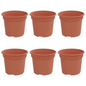 vidaXL Runder Blumentopf 6 stk. Ziegelrot &Oslash; 12,5 x 10 cm Kunststoff
