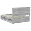 vidaXL Bettrahmen Graues Sonoma 140 x 200 cm Massives Kiefernholz