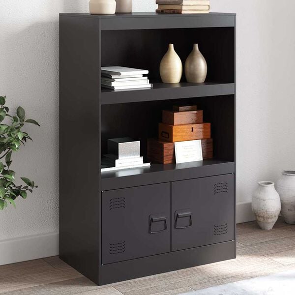 vidaXL Sideboard Schwarz 67x39x107 cm Stahl