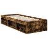 vidaXL Bettrahmen Ger&auml;ucherte Eiche 75 x 190 cm Massives Kiefernholz