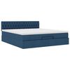 vidaXL Ottoman-Bett mit Matratze Blau 160x200 cm Stoff