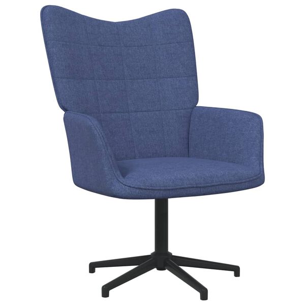 vidaXL Relaxsessel mit Hocker Blau Stoff