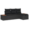 vidaXL Gartensofa-set mit Kissen 4 pcs Schwarz Poly-Rattan