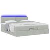 vidaXL Ottoman-Bett mit Matratzen & LEDs Hellgrau 200x200 cm Samt