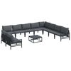 vidaXL Gartensofa-set 11 Stk. Schwarz Stahl