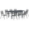 vidaXL Garten Essgruppe 9 pcs Anthrazit Pulverbeschichteter Stahl