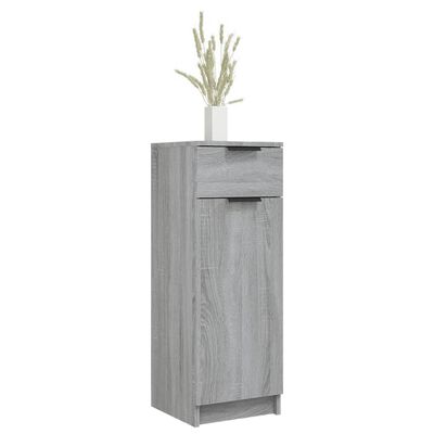 vidaXL Badezimmerschrank Grau Sonoma 32x34x90 cm Holzwerkstoff