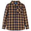 Kinderhemd Karomuster Cognac und Blau 116