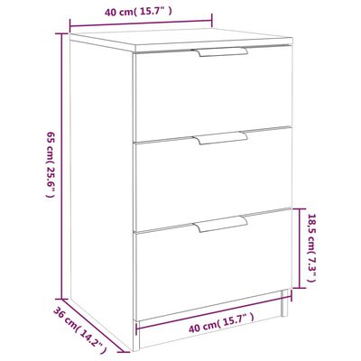 vidaXL Nachttische 2 Stk. Weiß 40x36x65 cm