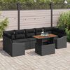 vidaXL Garten Essgruppe mit Kissen 8 pcs Schwarz und Braun