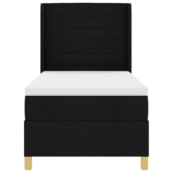 vidaXL Boxspringbett mit Matratze Schwarz 80 x 200 cm Stoff