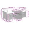 vidaXL 7-tlg. Garten-Sofagarnitur mit Kissen Grau Poly Rattan
