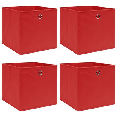 vidaXL Aufbewahrungsboxen 4 Stk. Rot 32x32x32 cm Stoff