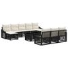 vidaXL Gartensofa-set 11 stk. Schwarz und Cremewei&szlig; Poly-Rattan