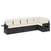 vidaXL 6-tlg. Garten-Sofagarnitur mit Kissen Schwarz Poly Rattan