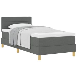 vidaXL Boxspringbett mit Matratze Dunkelgrau 80 x 200 cm Stoff