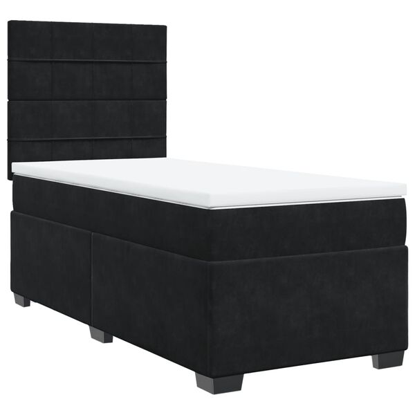 vidaXL Boxspringbett mit Matratze Schwarz 90x200 cm Samt