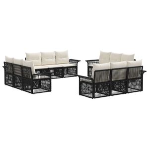 vidaXL Gartensofa-set 12 stk. Schwarz Poly-Rattan