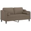 vidaXL 2-Sitzer-Sofa mit Kissen Taupe 140 cm Stoff