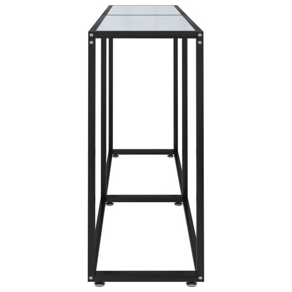 vidaXL Konsolentisch Wei&szlig; Marmor-Optik 160x35x75,5 cm Hartglas