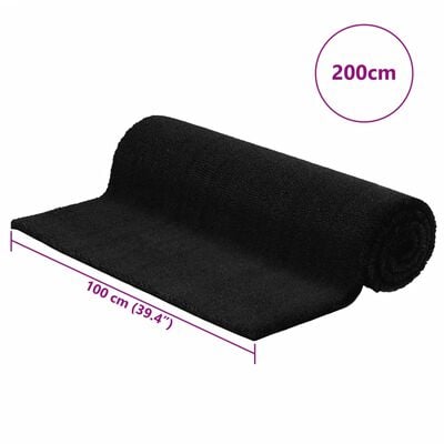 vidaXL Fußmatte Schwarz 100x200 cm Kokosfaser Getuftet