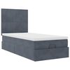vidaXL Ottoman-Bett mit Matratzen & LEDs Dunkelgrau 100x200 cm Samt