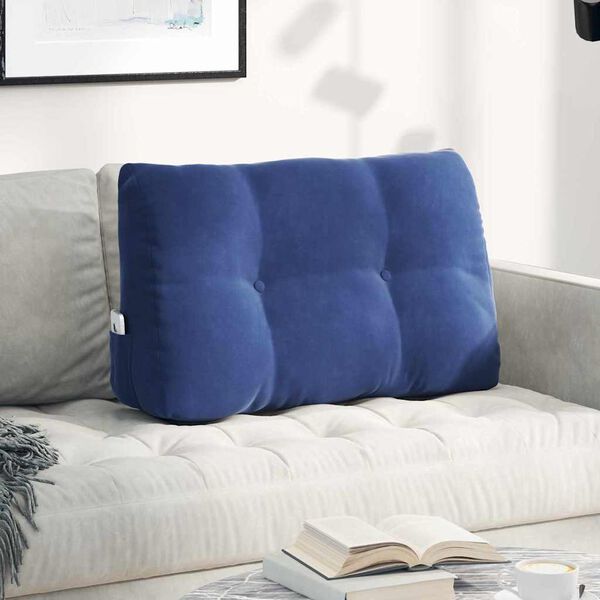 vidaXL R&uuml;cken Kissen Polizeiblau 80 x 24 x 50 cm Samt