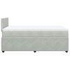 vidaXL Boxspringbett mit Matratze Hellgrau 120x190 cm Samt