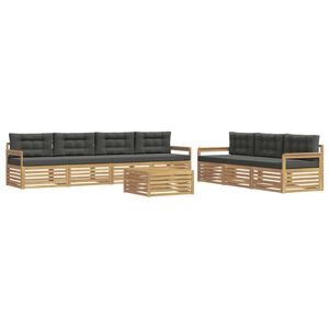 vidaXL Outdoor-Sofagarnitur 8 stk. Wei&szlig; und Anthrazit Polyester