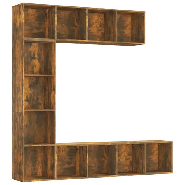vidaXL 3-tlg. B&uuml;cherregal-/TV-Schrank-Set R&auml;uchereiche 180x30x180 cm