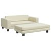 vidaXL Hundebett mit Verl&auml;ngerung Creme 100x50x30 cm Kunstleder