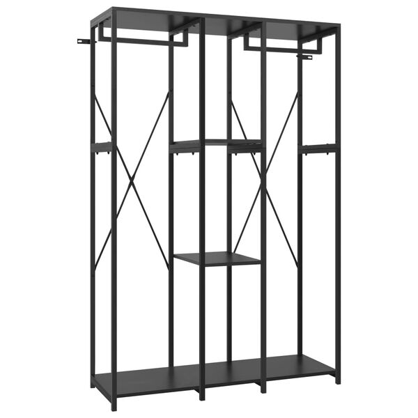 vidaXL Kleiderschrank Schwarz 110x40x167 cm Metall und Spanplatte