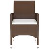 vidaXL 7-tlg. Garten-Essgruppe Poly Rattan und Hartglas Braun