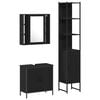 vidaXL Badezimmer Waschbeckenm&ouml;bel 3 stk. Schwarz 33 x 33 x 185,5 cm