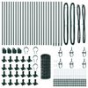 vidaXL Zaun mit Pfosten Gr&uuml;n 0,4 x 50 m Stahl und PVC
