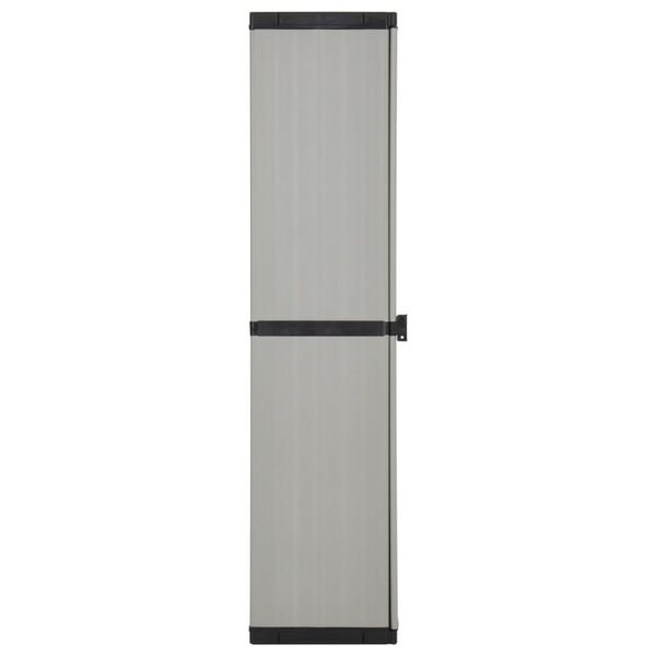 vidaXL Garten-Lagerschrank mit 3 Böden Grau & Schwarz 34x40x168 cm
