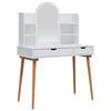 vidaXL Schminktisch-Set FAUSKE 4 stk. Wei&szlig; 100 x 50 x 143 cm