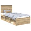 vidaXL Bettrahmen Sonoma-Eiche 90 x 200 cm Massives Kiefernholz