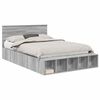 vidaXL Bettrahmen mit Regal Graues Sonoma 140 x 190 cm Holzwerkstoff