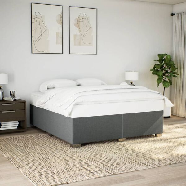 vidaXL Bettgestell ohne Matratze Dunkelgrau 180x200 cm Stoff