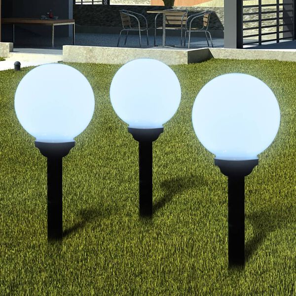 vidaXL Wegeleuchten 3 Stk. LED 20 cm mit Erdspie&szlig;